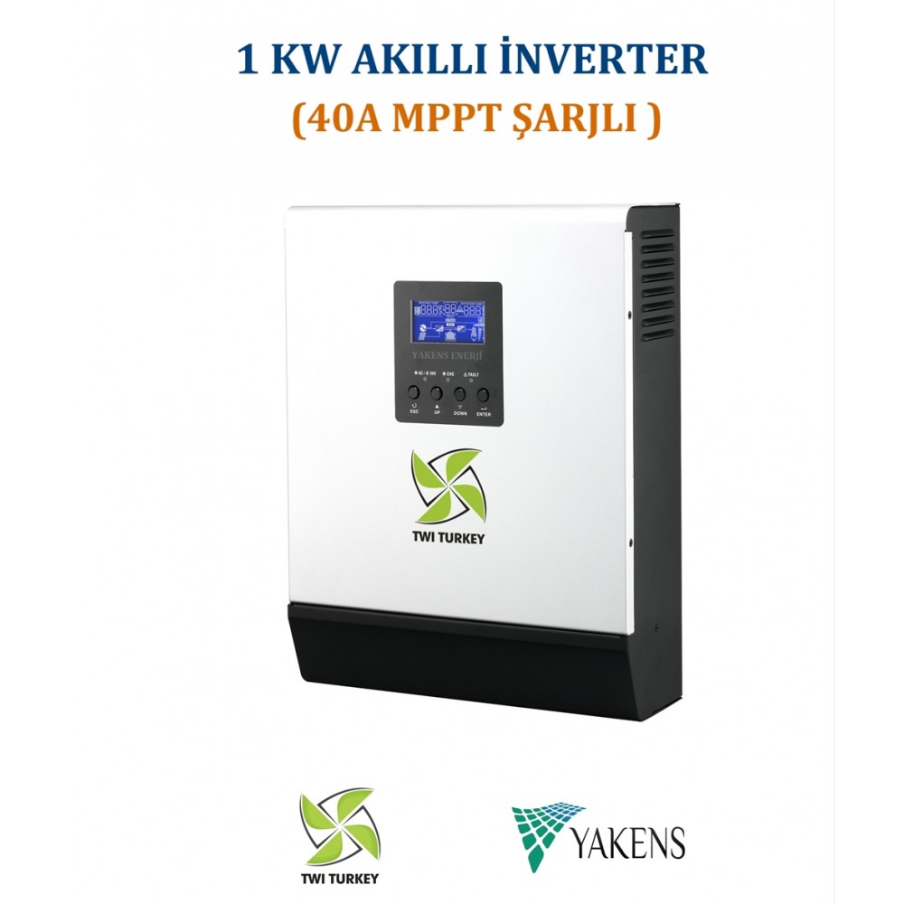 1000W / 12V Twi Akıllı inverter (Mppt 40AH Şarj)